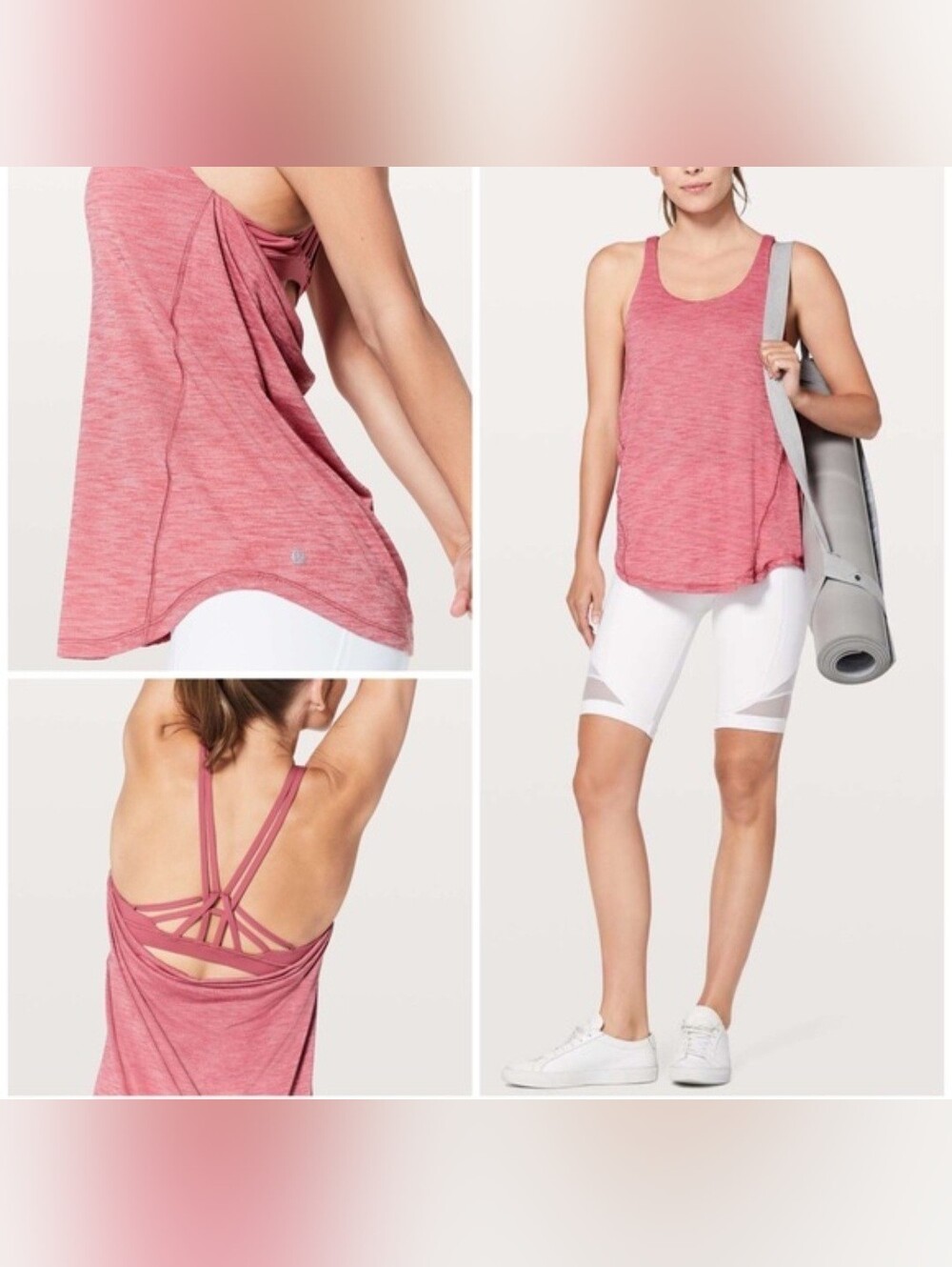 Lululemon Moment to Movement 2-in-1 Tank – Size 6 – Misty Merlot – Built-In Bra - Picture 3 of 8